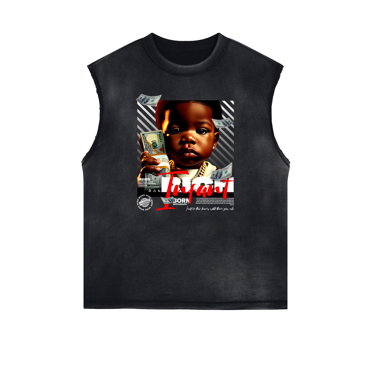 Sleeveless Abstract Street Fashion Graphic Tee-INNBLAC Fashion Apparel