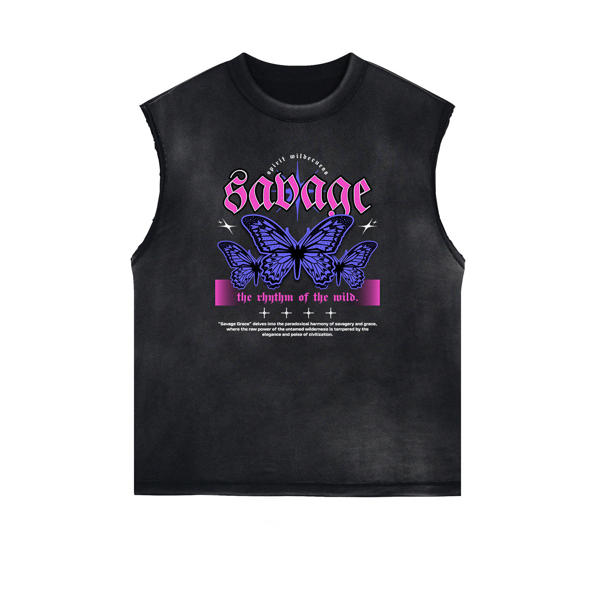 Sleeveless Abstract Street Fashion Graphic Tee-INNBLAC Fashion Apparel