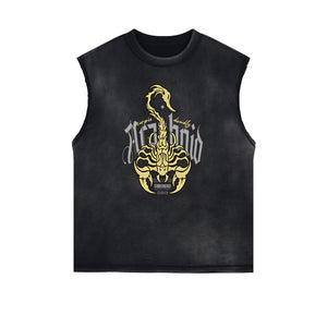 Washed Streetwear Street Pattern Tank Top-INNBLAC Fashion Apparel