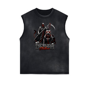 Washed Streetwear Street Pattern Tank Top-INNBLAC Fashion Apparel