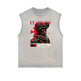 Stone Wash Streetwear Pattern Tank Top-INNBLAC Fashion Apparel