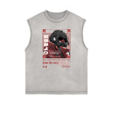 Stone Wash Streetwear Pattern Tank Top-INNBLAC Fashion Apparel