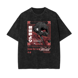 Washed Street Style Graphic T Shirt-INNBLAC Fashion Apparel