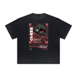 Washed Streetwear Street Pattern Tee-INNBLAC Fashion Apparel