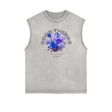 Stone Wash Streetwear Pattern Tank Top-INNBLAC Fashion Apparel