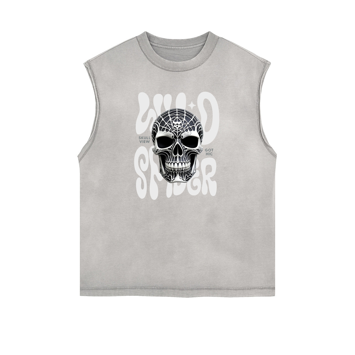 Stone Wash Streetwear Pattern Tank Top-INNBLAC Fashion Apparel