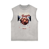 Stone Wash Streetwear Pattern Tank Top-INNBLAC Fashion Apparel