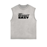 Stone Wash Streetwear Pattern Tank Top-INNBLAC Fashion Apparel