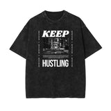 Washed Faded Streetwear Pattern T Shirt-INNBLAC Fashion Apparel