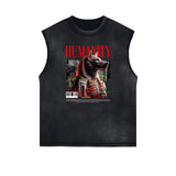 Washed Faded Streetwear Pattern Tank-INNBLAC Fashion Apparel