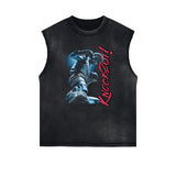 Washed Faded Streetwear Pattern Tank-INNBLAC Fashion Apparel