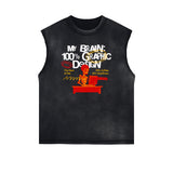 Washed Faded Streetwear Pattern Tank-INNBLAC Fashion Apparel