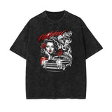 Washed Faded Streetwear Pattern T Shirt-INNBLAC Fashion Apparel