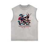 Washed Streetwear Aesthetic Graphic Tank Top-INNBLAC Fashion Apparel