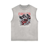 Washed Streetwear Aesthetic Graphic Tank Top-INNBLAC Fashion Apparel