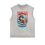 Washed Streetwear Aesthetic Graphic Tank Top-INNBLAC Fashion Apparel