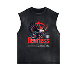 Sleeveless Street Style Abstract Pattern T Shirt-INNBLAC Fashion Apparel