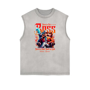 Washed Streetwear Aesthetic Graphic Tank Top-INNBLAC Fashion Apparel