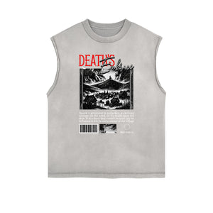 Washed Streetwear Aesthetic Graphic Tank Top-INNBLAC Fashion Apparel