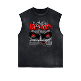 Sleeveless Black Streetwear Inspired Graphic Tee-INNBLAC Fashion Apparel