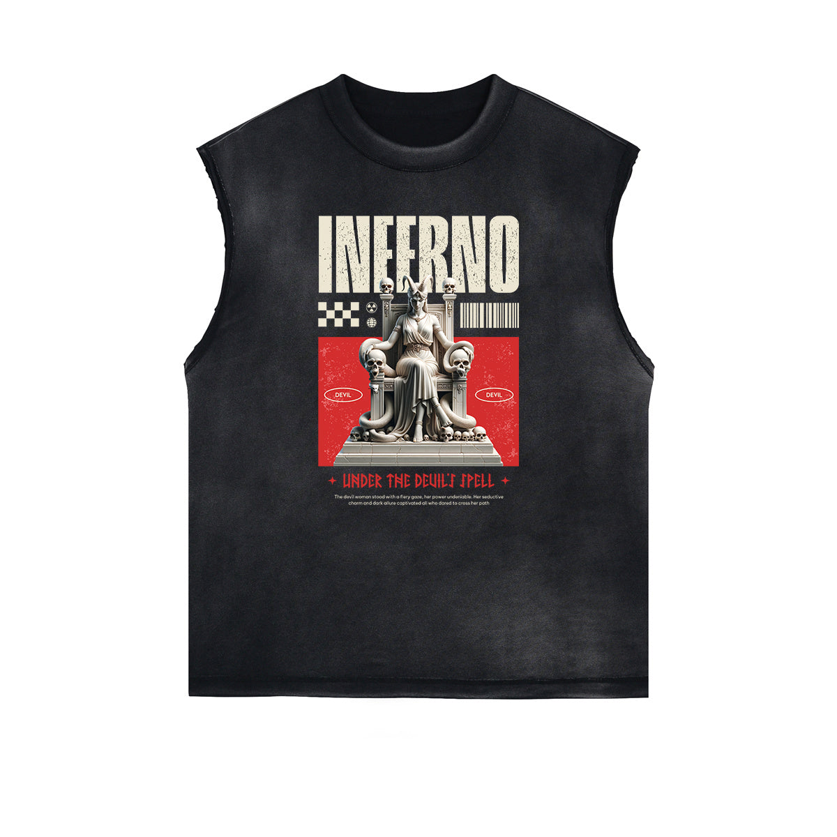 Sleeveless Black Streetwear Inspired Graphic Tee-INNBLAC Fashion Apparel