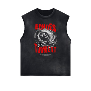 Sleeveless Black Streetwear Inspired Graphic Tee-INNBLAC Fashion Apparel