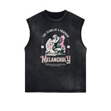 Sleeveless Black Streetwear Inspired Graphic Tee-INNBLAC Fashion Apparel