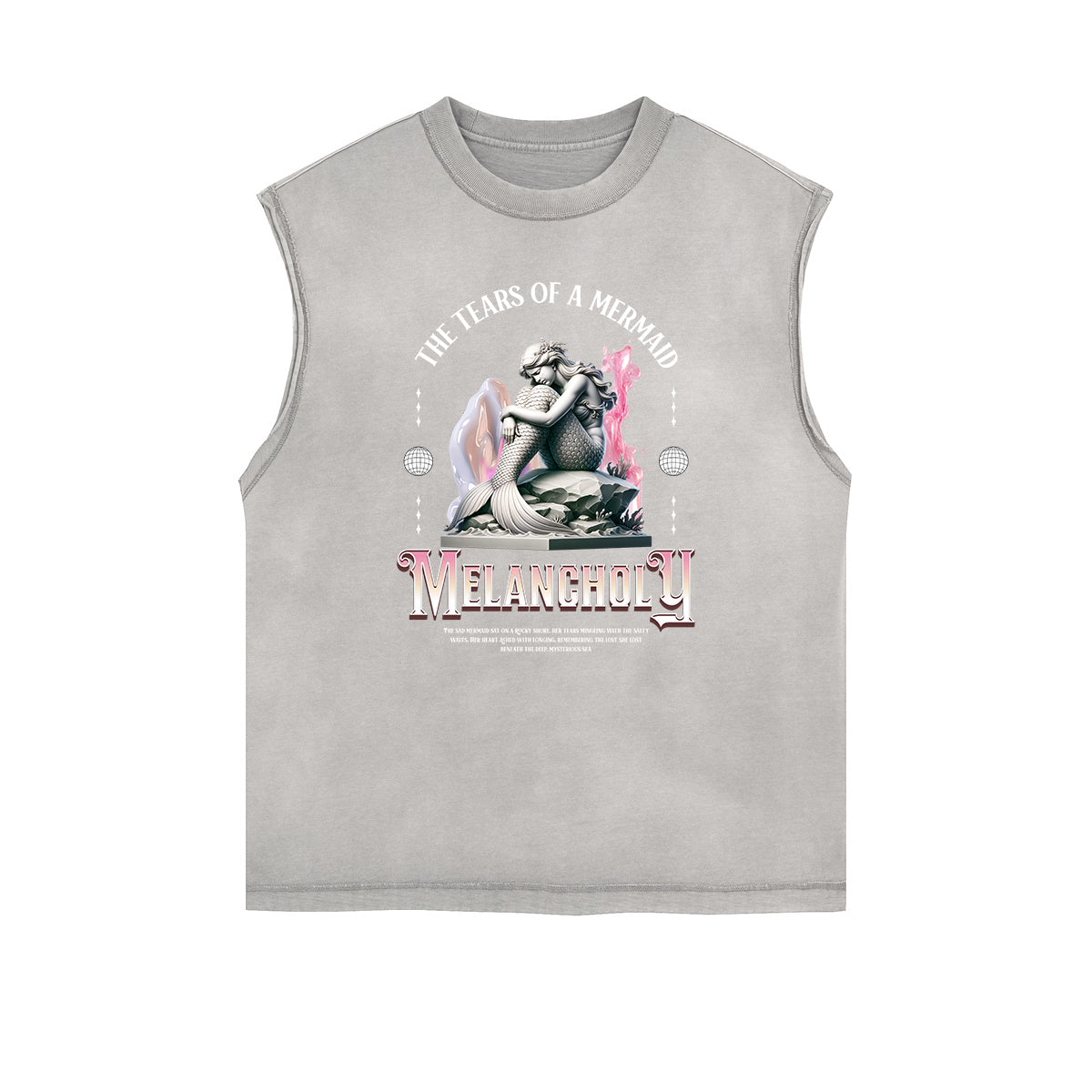 Stone Wash Streetwear Pattern Tank Top-INNBLAC Fashion Apparel