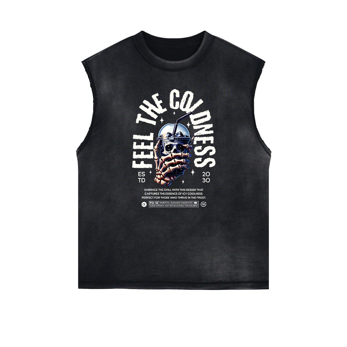 Sleeveless Black Streetwear Inspired Graphic Tee-INNBLAC Fashion Apparel