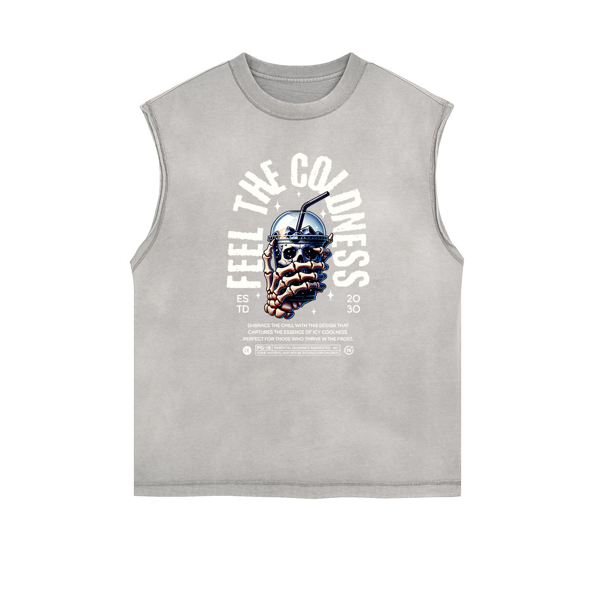 Stone Wash Streetwear Pattern Tank Top-INNBLAC Fashion Apparel