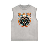 Stone Wash Streetwear Pattern Tank Top-INNBLAC Fashion Apparel