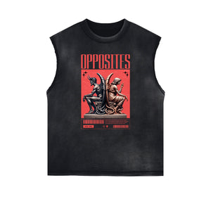 Sleeveless Black Streetwear Inspired Graphic Tee-INNBLAC Fashion Apparel