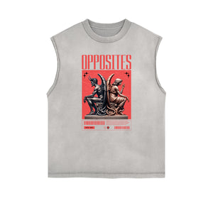 Stone Wash Streetwear Pattern Tank Top-INNBLAC Fashion Apparel