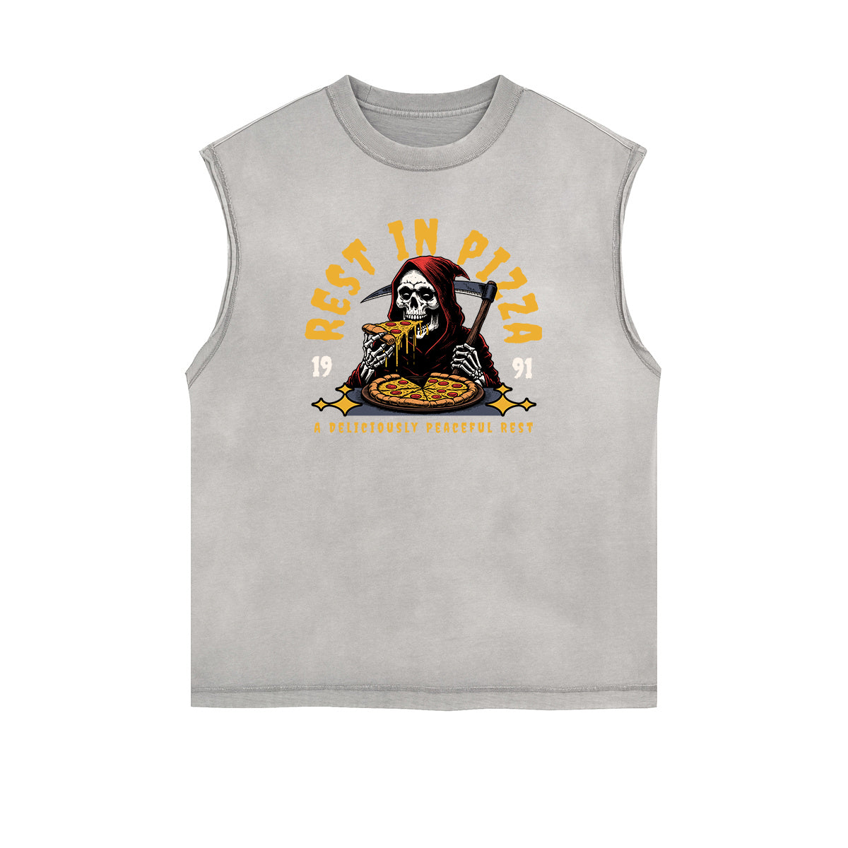 Stone Wash Streetwear Pattern Tank Top-INNBLAC Fashion Apparel