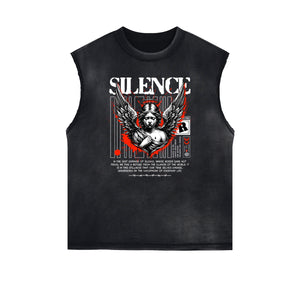 Sleeveless Black Streetwear Inspired Graphic Tee-INNBLAC Fashion Apparel