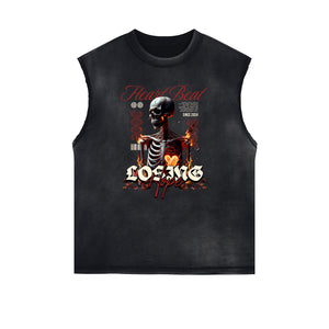 Sleeveless Black Streetwear Inspired Graphic Tee-INNBLAC Fashion Apparel