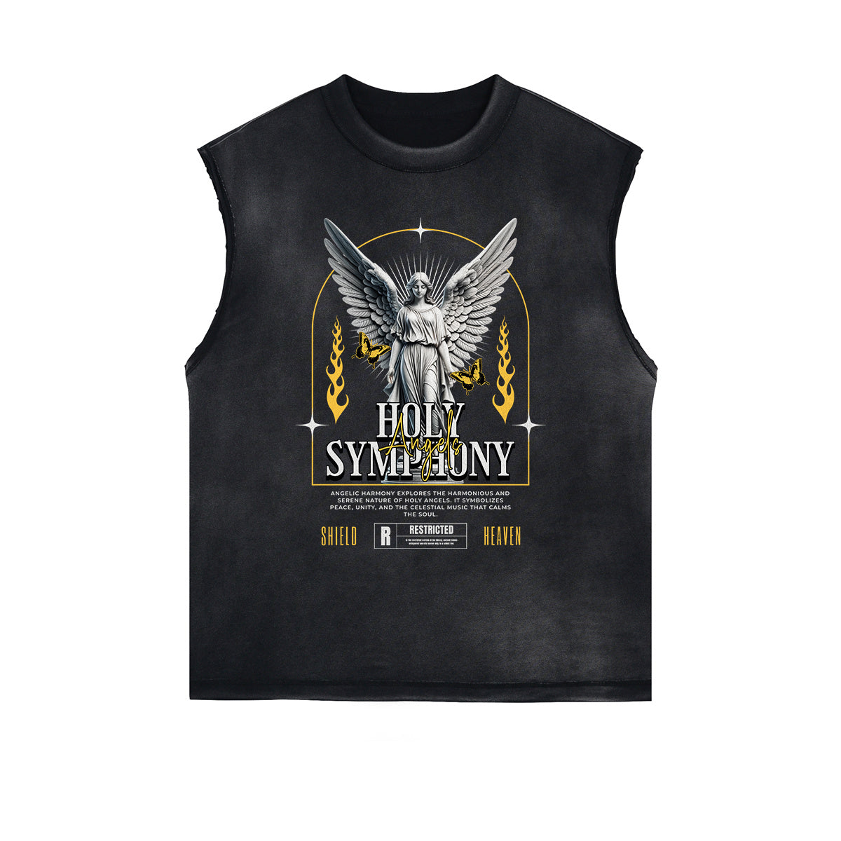 Sleeveless Black Streetwear Inspired Graphic Tee-INNBLAC Fashion Apparel