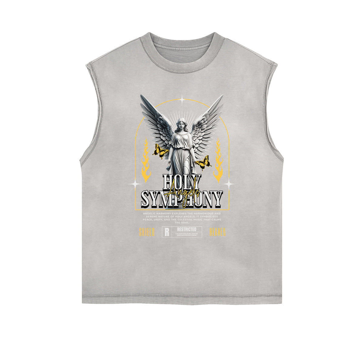 Stone Wash Streetwear Pattern Tank Top-INNBLAC Fashion Apparel