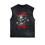 Sleeveless Black Streetwear Inspired Graphic Tee-INNBLAC Fashion Apparel