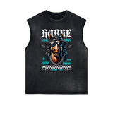 Sleeveless Black Streetwear Inspired Graphic Tee-INNBLAC Fashion Apparel