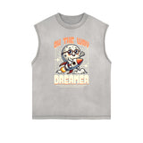 Sleeveless Rebellious Streetwear Pattern T Shirt-INNBLAC Fashion Apparel