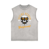 Sleeveless Rebellious Streetwear Pattern T Shirt-INNBLAC Fashion Apparel