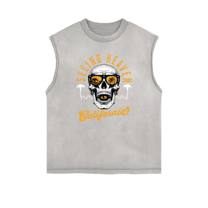 Sleeveless Rebellious Streetwear Pattern T Shirt-INNBLAC Fashion Apparel