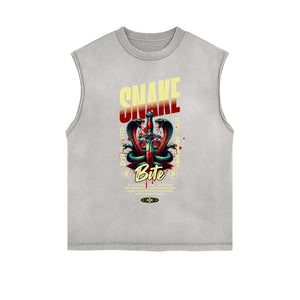 Sleeveless Rebellious Streetwear Pattern T Shirt-INNBLAC Fashion Apparel