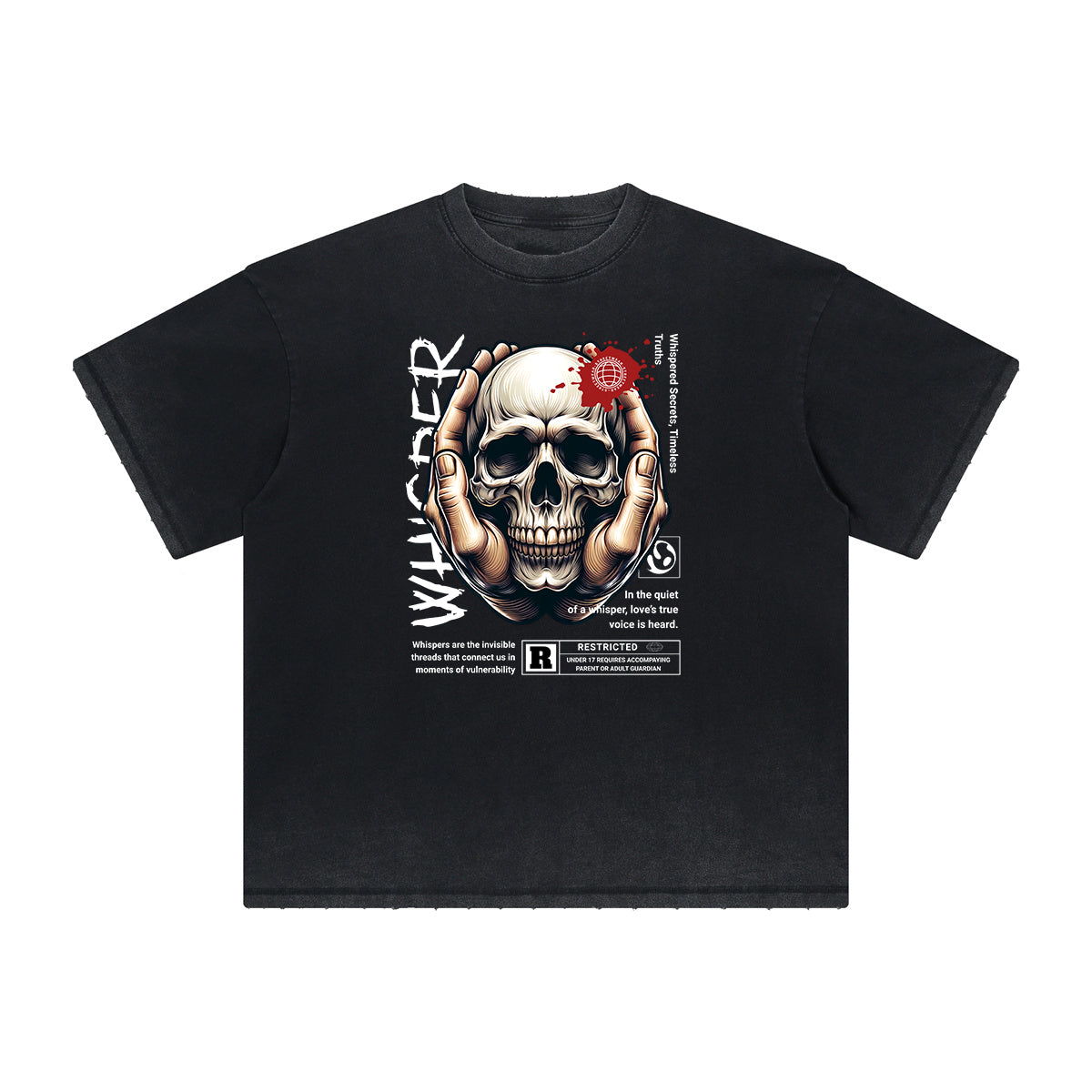 Distressed Rebellious Streetwear Pattern Tee-INNBLAC Fashion Apparel