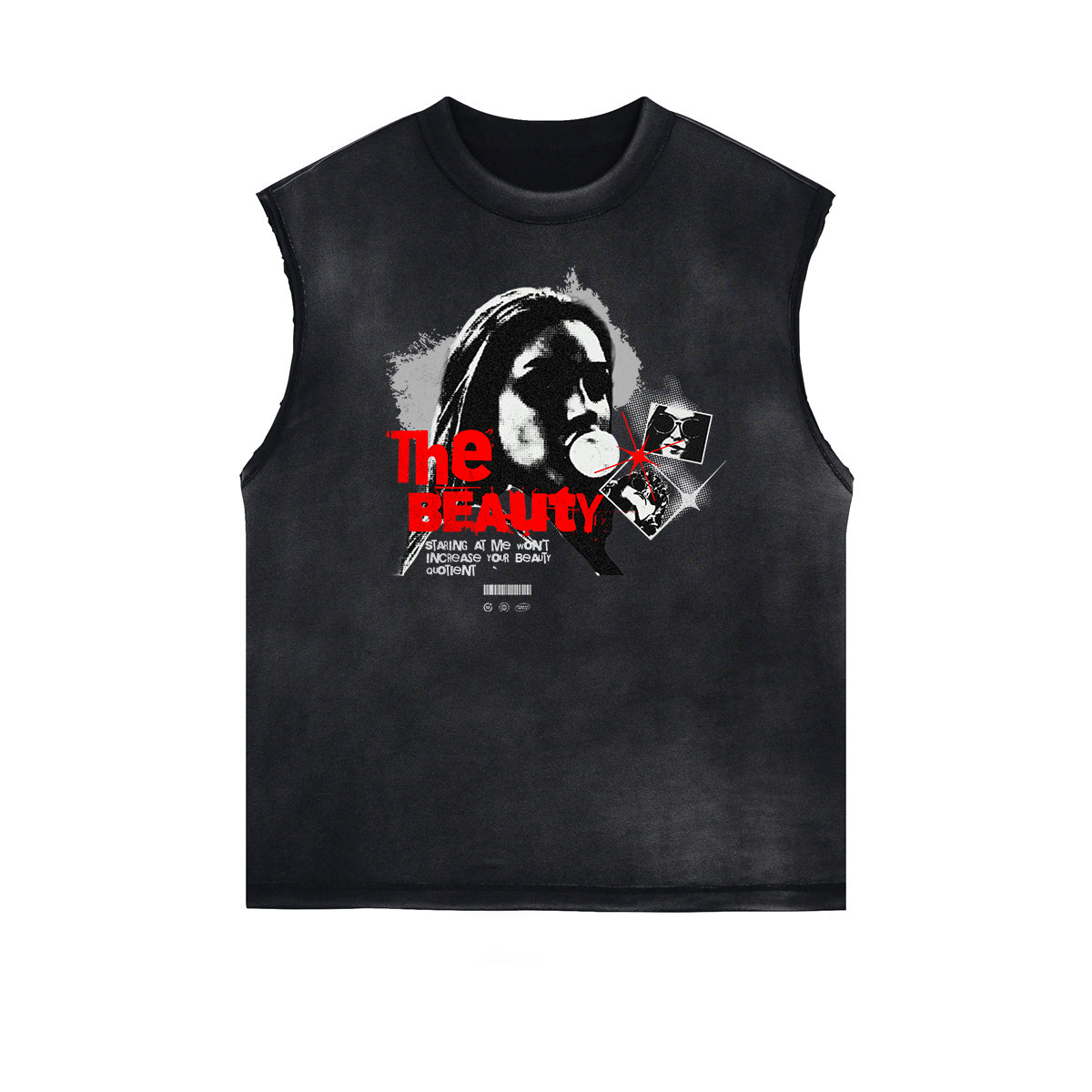 Sleeveless Streetwear Graphic Thick T Shirt-INNBLAC Fashion Apparel