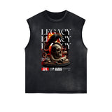 Sleeveless Streetwear Graphic Thick T Shirt-INNBLAC Fashion Apparel