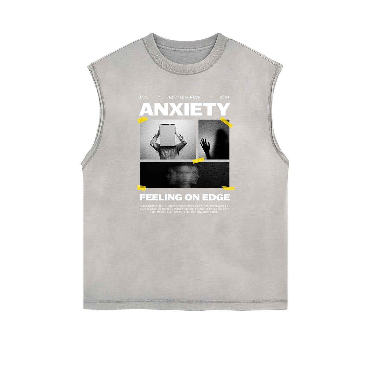 Street Style Washed Faded Thick Tank Top-INNBLAC Fashion Apparel