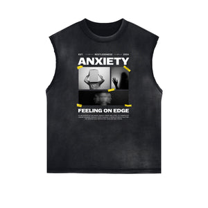 Sleeveless Streetwear Graphic Thick T Shirt-INNBLAC Fashion Apparel