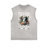 Street Style Washed Faded Thick Tank Top-INNBLAC Fashion Apparel